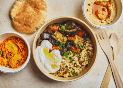 plateau repas végétarien